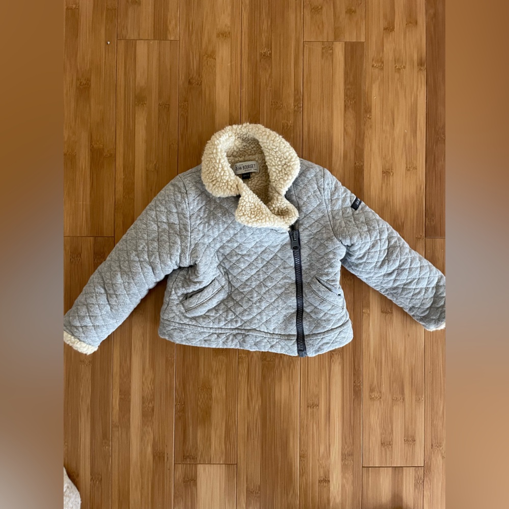 Jean Bourget Light Gray Quilted Kids Puffer Jacket